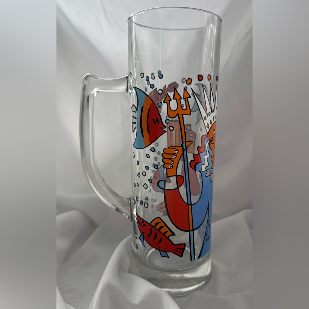 TIM DAVIES RITZENHOFF GERMANY JOKERS/KING/FISH VINTAGE 90’s BEER MUG GLASS